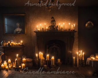 Candle Ambiance Animated Background: Cozy Lofi Vtuber Stream Overlay