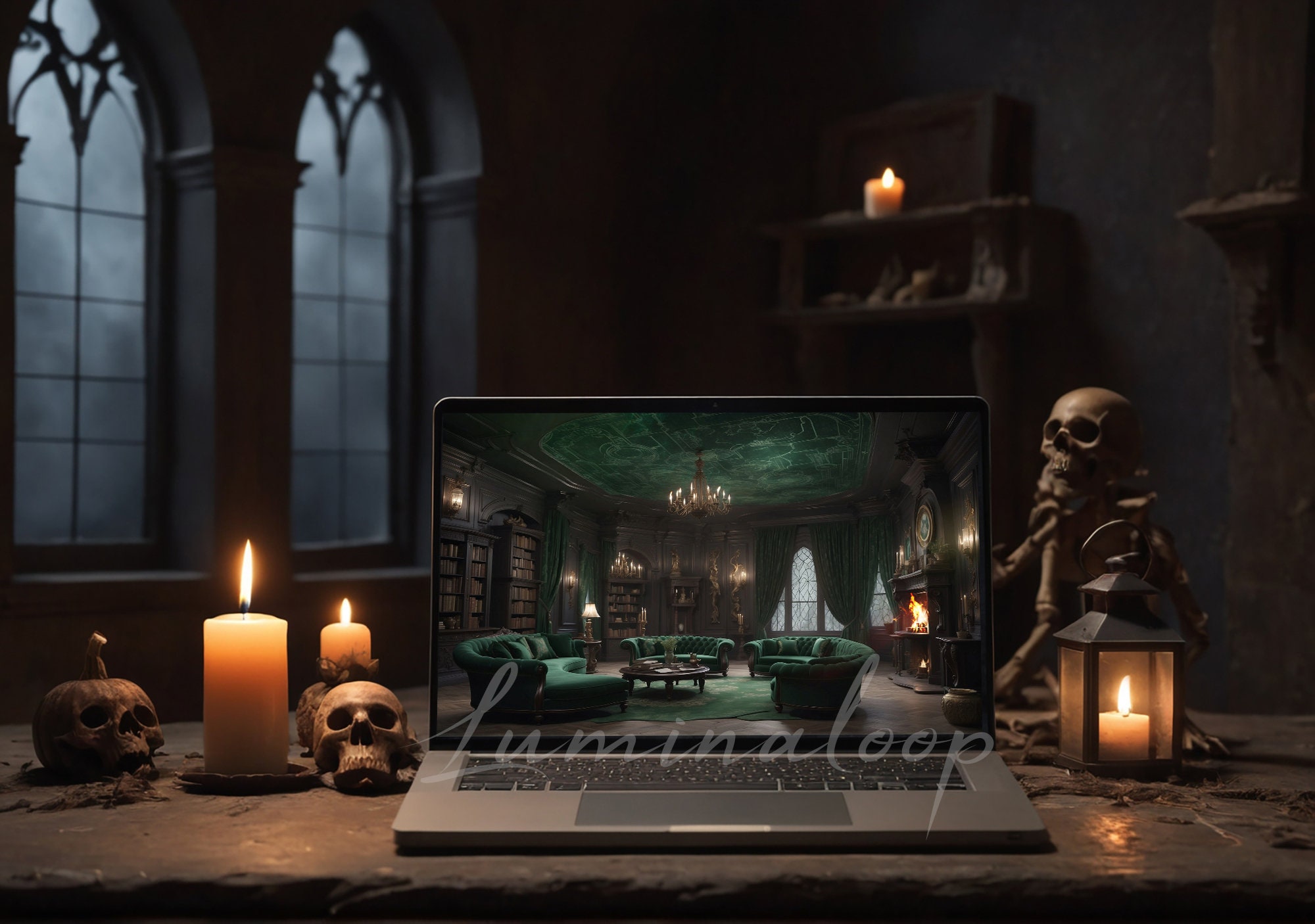 Commen Background ANIMATED BACKGROUND | Slytherin Common Room | Lofi Cozy Fantasy Looped ...