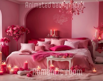 ANIMATED BACKGROUND | Romantic room | Lofi Love Cozy Looped Vtuber Twitch Stream Overlay Background