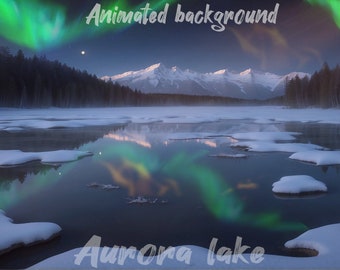 Aurora Lake Animated Background: Cozy Lofi Stream Overlay (MP4)