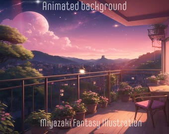Animated Miyazaki-Inspired Fantasy Background | Lofi Cozy Vtuber Twitch Stream Overlay