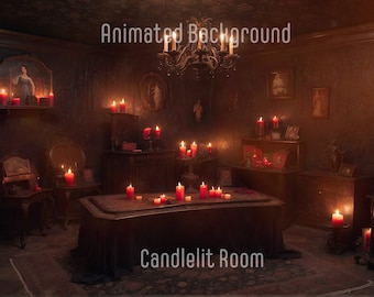 ANIMATED BACKGROUND | Candlelit Haunted Room| Lofi Cozy Fantasy Looped Vtuber Twitch Stream Overlay Background