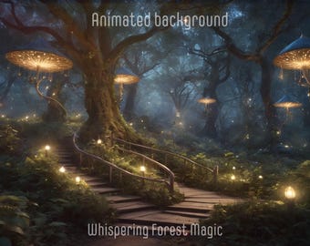 Animated Whispering Forest Stream Background - Vtuber Room Overlay
