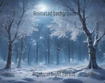 Mystical Night Forest Animated Background | Haunted magical forest | Spooky Digital Download