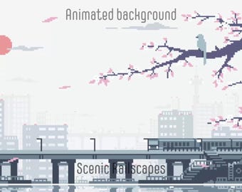 ANIMATED BACKGROUND | Scenic Railscapes | Lofi Cozy Fantasy Looped Vtuber Twitch Stream Overlay Youtube Background