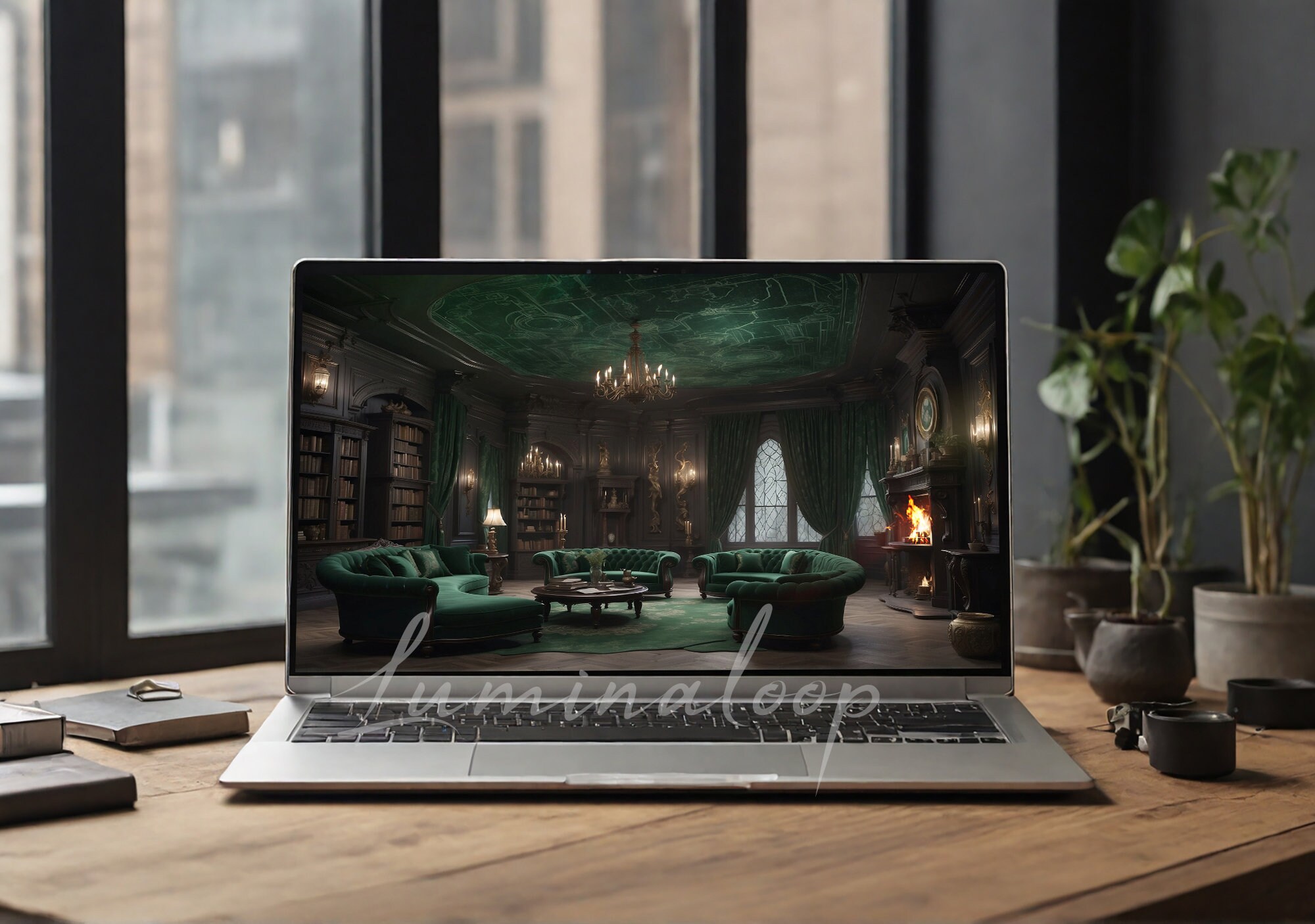 Commen Background ANIMATED BACKGROUND | Slytherin Common Room | Lofi Cozy Fantasy Looped ...