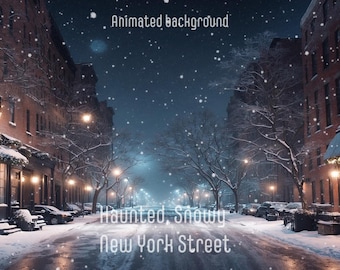 Animated Snowy New York Street Background: Lofi Twitch Stream OBS