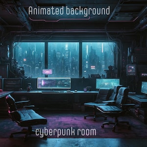 Animated Cyberpunk Room: Twitch Vtuber Stream Background