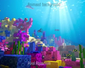 ANIMATED BACKGROUND | Pixel Aquarium | Lofi Cozy Fantasy Looped Vtuber Twitch Stream Overlay Background