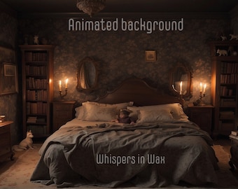 Animated Haunted Bedroom Background: Cozy Candle Lofi Stream Overlay
