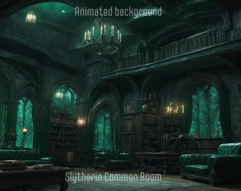 Animated Slytherin Common Room Background | Looped Cozy Stream Overlay