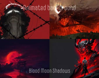 Blood Moon Shadows Crimson Demon Fallen Avalon Animated Background Dark Fantasy Wallpaper Gothic Anime Live Loop 4K