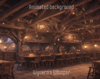 Cozy Tavern Animated Stream Background: Looped Fantasy Vtuber Overlay