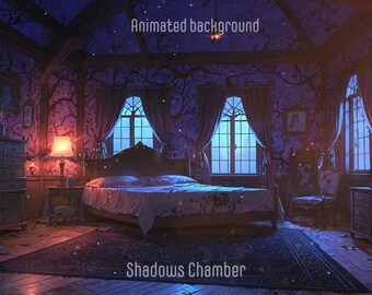 Animated Shadows Chamber Background: Lofi Cozy Stream Overlay (MP4 Download)