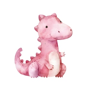 10 imágenes prediseñadas de dinosaurios de dibujos animados, dinosaurio bebé, colección de imágenes prediseñadas de dinosaurios de acuarela, imágenes prediseñadas de guardería, decoración de fiesta de cumpleaños de dinosaurios