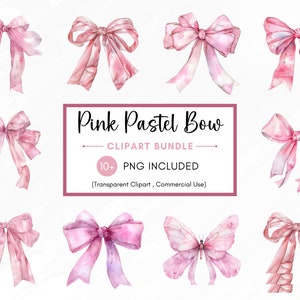 Aquarelle rose pastel noeuds Clipart PNG, lot de noeuds aquarelle rose, noeud cadres Clipart, ruban PNG, usage Commercial PNG, téléchargement immédiat