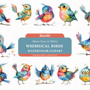 30 lindos imágenes prediseñadas de pájaros caprichosos, imágenes prediseñadas de pájaros divertidos, imágenes prediseñadas de acuarela, png de pájaros divertidos, PNG transparentes, uso comercial