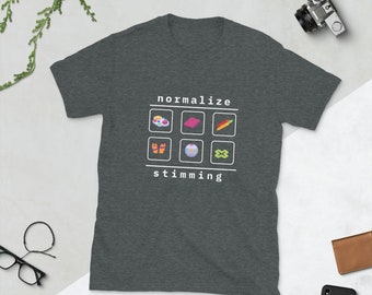 NORMALIZE STIMMING, Short-Sleeve Unisex Autism Pride T shirt