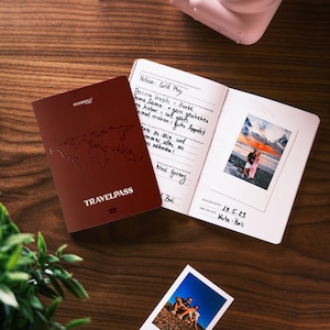 Memories2Make® Reisetagebuch Deine Reisen gesammelt im Travel Journal, perfekt für Polaroid Kamera, zum Reisen, den Urlaub oder Vanlife Bild 2