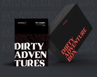 Dirty Adventures Secret Box - Box + book with 32 adventures to scratch off for bed, gift for birthday, Christmas, wedding