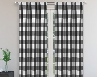 Checkered Curtains Etsy