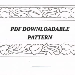 Western Floral Belt Tooling Pattern – Hand Drawn Leathercraft Design (PDF Download) Pattern #001