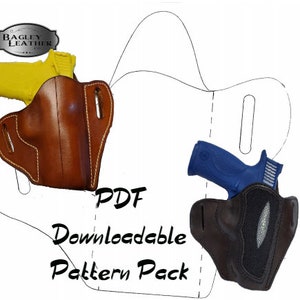 Three holster PDF pattern pack for Smith and Wesson leather holsters