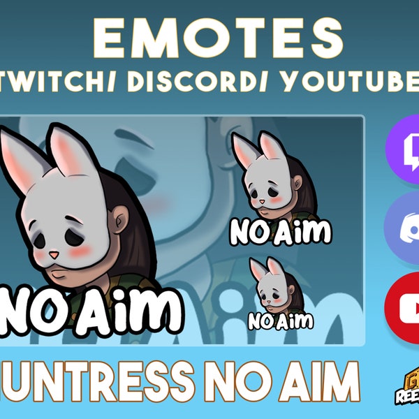 Emote, twitch emote, huntress emote, huntress emotes, no aim emote, dead by daylight emote, dbd emote, cute emote, funny emote