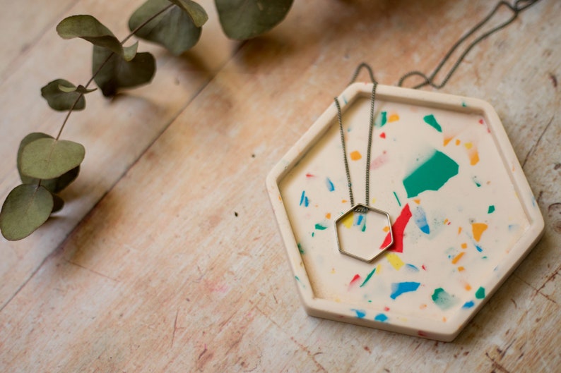 Rainbow Collection Terrazzo Hexagon Coaster Tray