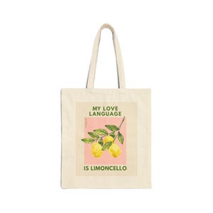 My Love Language Is Limoncello Tote | Italian Summer Tote Bag Euro Vacation Gift Amalfi Coast Aesthetic Bag Funny Travel Tote