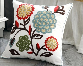 embroidered throw pillows
