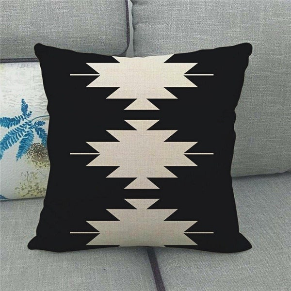 Aztec geometry pillow coverz /  linen cotton Ethnic Pillowcases, Navajo western country Decorative Pillow Cover, Throw Pillow, Accent Pillow