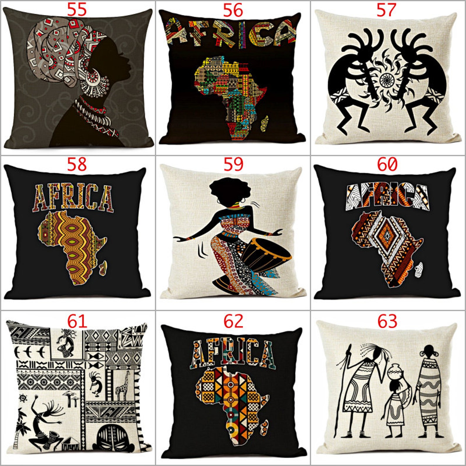 65 African Pillow Covers / Ethnic Style Pillow Cover / African Etsy
