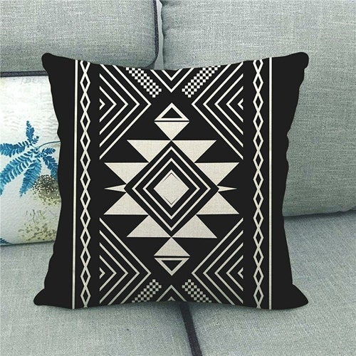 Aztec Geometry Pillow Coverz / Linen Cotton Ethnic - Etsy