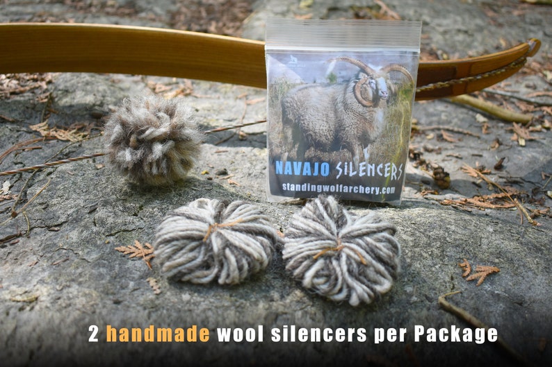 Navajo Wool Bow String Silencers wolf Grey Noise Dampeners for Recurve