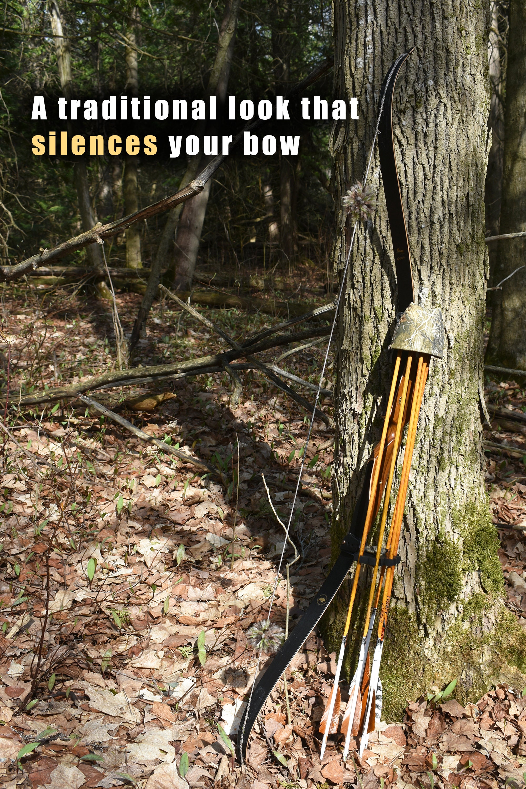 Navajo Wool Bow String Silencers forest Camo Noise Dampeners for
