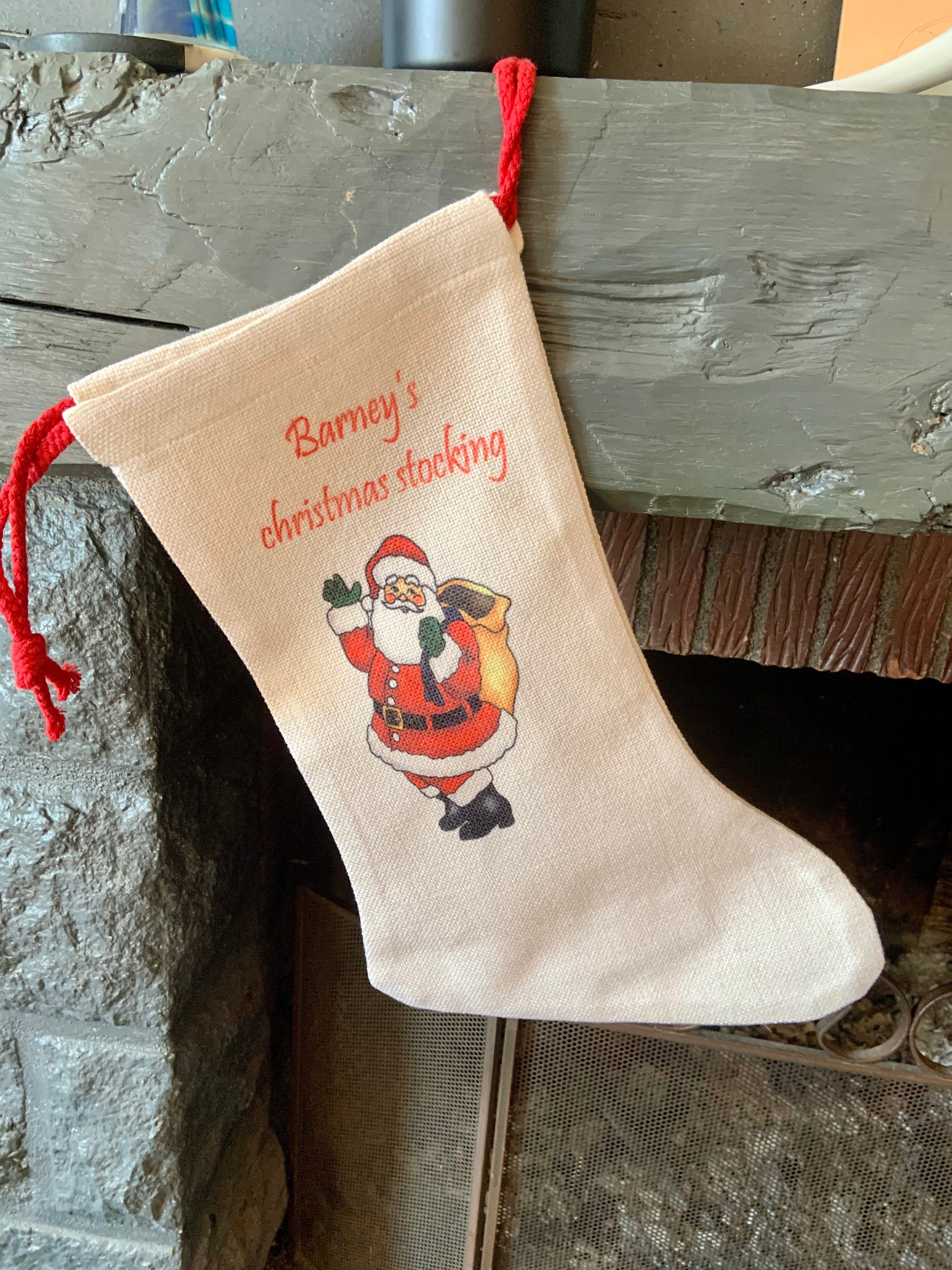 Bas de Noël Personnalisés en Faux Chanvre