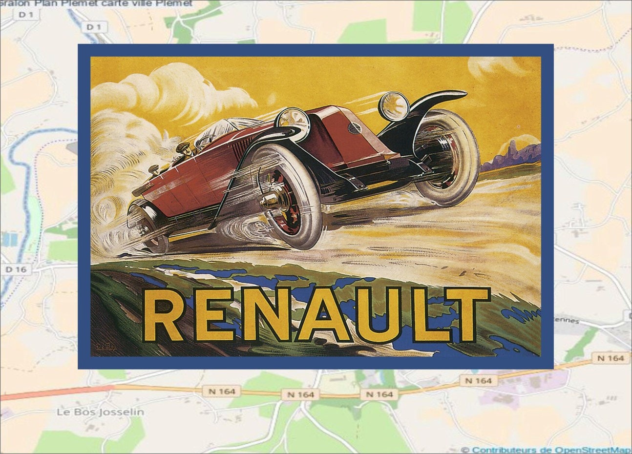 Affiche de Reproduction Plaque Murale en Aluminium Pour Renault