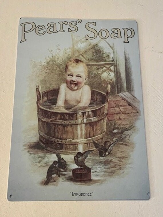 Art Mural en Aluminium de L'affiche Publicitaire Vintage Pour Pears Soap 30cm X 20cm. Reproduction R