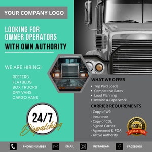 Trucking Services Flyer, Trucking Dispatch, Coaching Flyer, Webinar flyer, Trucking Business, Truck Academy Flyer, Trucking Flyer, Business