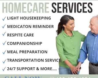 Editable Home Health Care Service Flyer, Nursing Home Flyer, Home Care Brochure, Personal Care Assistant, Senior Care Flyer