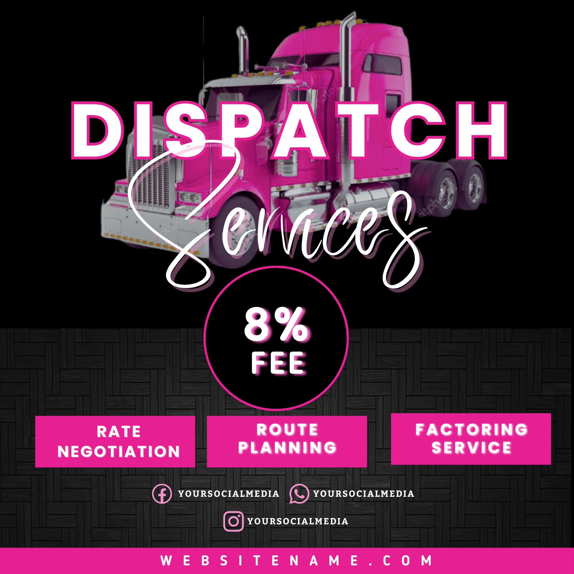 Trucking Services Flyer, Trucking Dispatch, Coaching Flyer, Webinar flyer, Trucking Business, Truck Academy Flyer, Trucking Flyer, Business