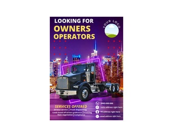 DIY Freight Dispatcher Flyer , Trucking Business, Social Media Branding Template