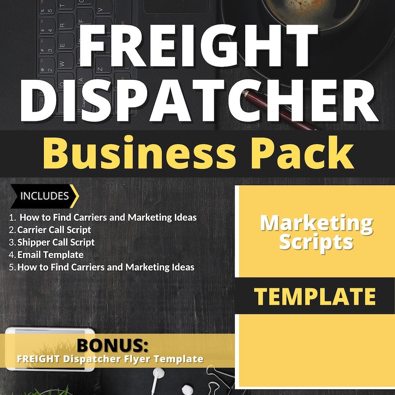 Freight Dispatcher Marketing Scripts and Diy Marketing Flyer Etsy