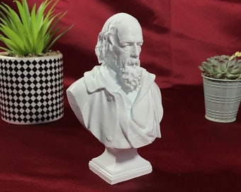 Alfred Tennyson 1st Baron Tennyson Desktop Decoration Bust Sculpture - Decorative Art Statue