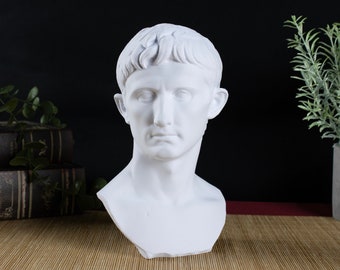 Caesar Augustus Roman Emperor Desktop Decoration Bust Sculpture - Decorative Art Statue