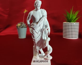 Asclepio, dios griego de la medicina - Escultura decorativa de escritorio - Estatua de arte decorativo