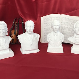 Mozart, Debussy, Bach, Chopin - Decoration Bust Sculpture - Decorative Art Statue Bundle