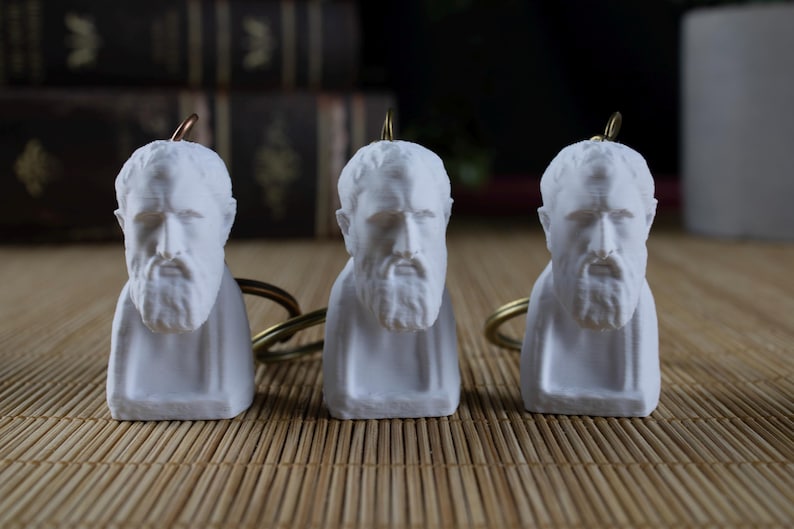 Plaster Keychains Zeno of Citium - Ancient Greek Philosopher Keychain - Etsy