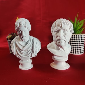 Marcus Aurelius & Seneca the Younger - Stoic Philosopher Bundle - Desktop Decoration Bust Sculptures